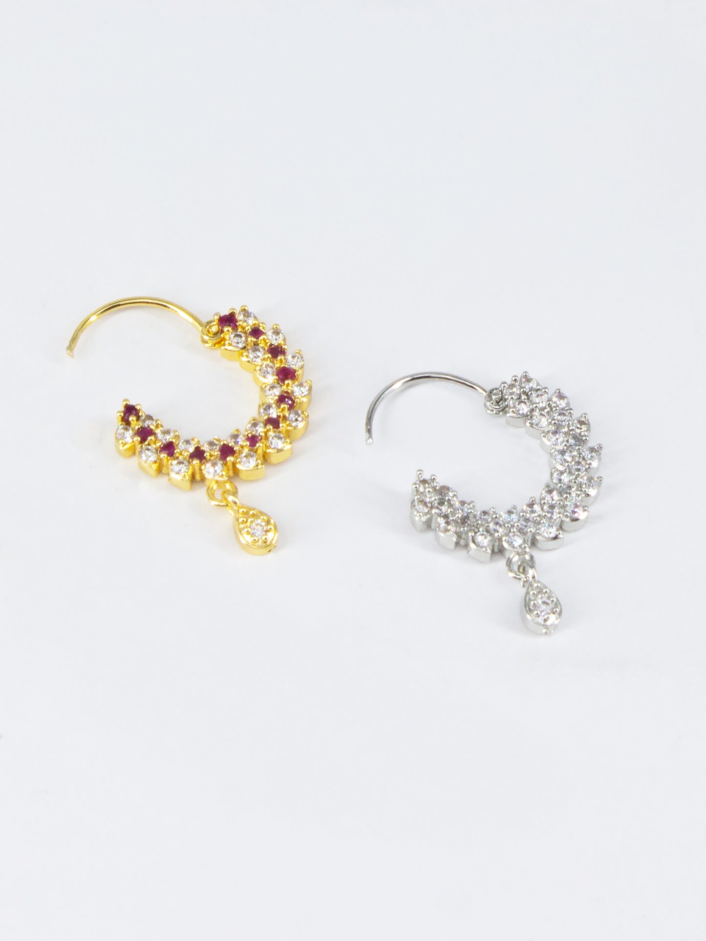 Set of 2 American Diamond Nose Ring for women