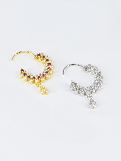 Set of 2 American Diamond Nose Ring for women