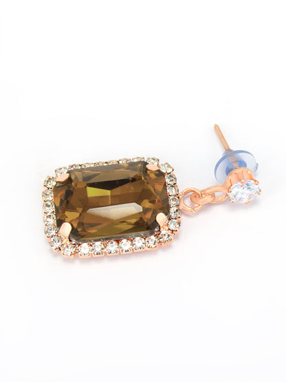 Crystal Stone Square Drop Earrings