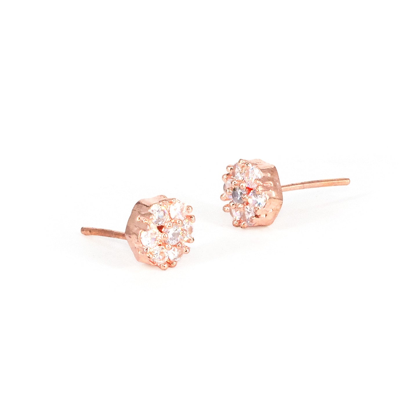 Rose Gold Plated AD Studs Earrings for Women