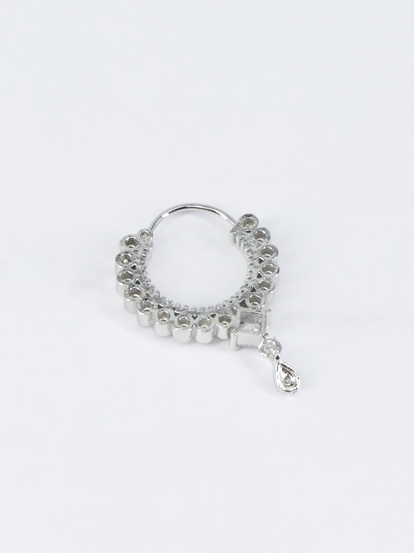 Silver Plated AD Nose Ring for Women