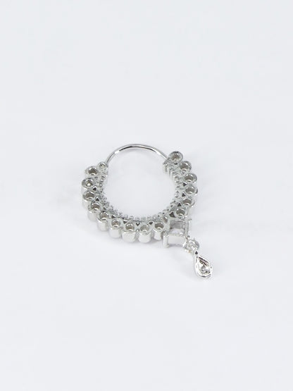 Silver Plated AD Nose Ring for Women
