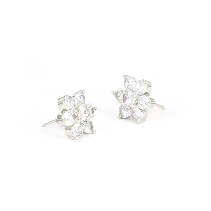 Rhodium Plated AD Studs Earrings for Women