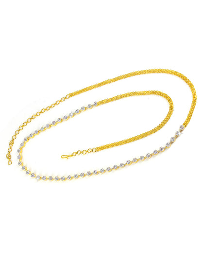 Gold Plated AD Floral Designer Sleek Waist Chain For Women