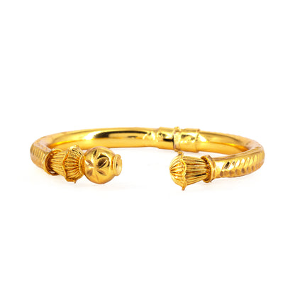 Gold Plated Bold Openable Temple Bangle Bracelet for Women