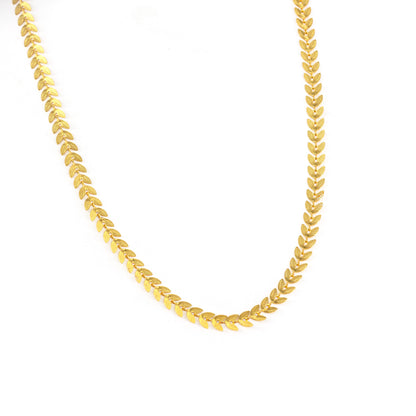 Gold Plated Leaf Chain Necklace for women