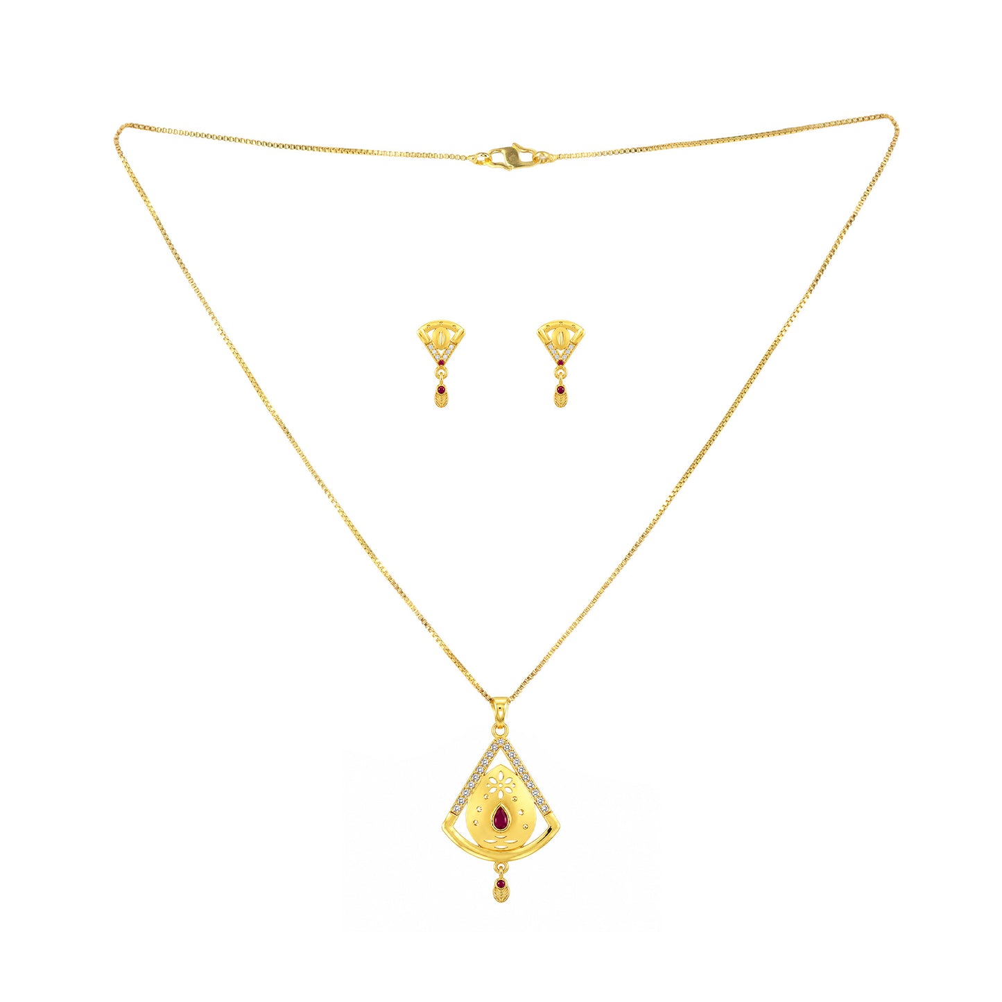 Micro Gold AD Pendant Set for Women