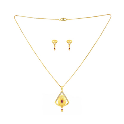 Micro Gold AD Pendant Set for Women