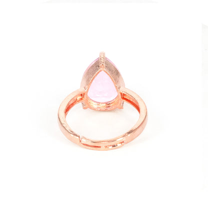 Rose Gold Plated Pink AD Finger Ring for Women