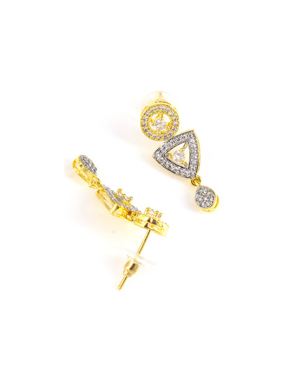 Gold Plated AD Drop Earrings For Women