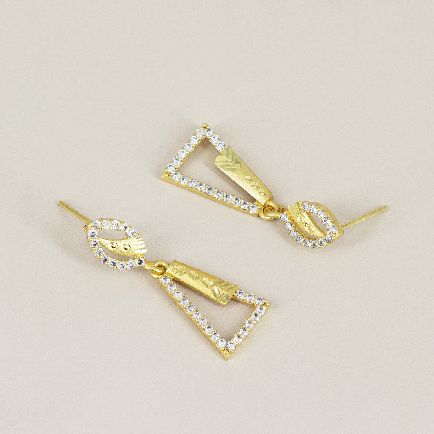 Micro Gold Plated AD Drop Earrings for Women