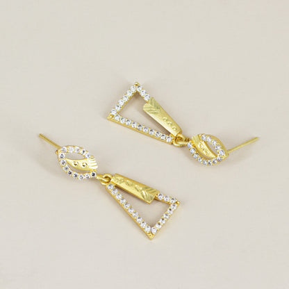 Micro Gold Plated AD Drop Earrings for Women