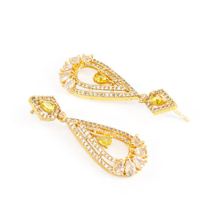 Gold Plated American Diamond Earrings for Women