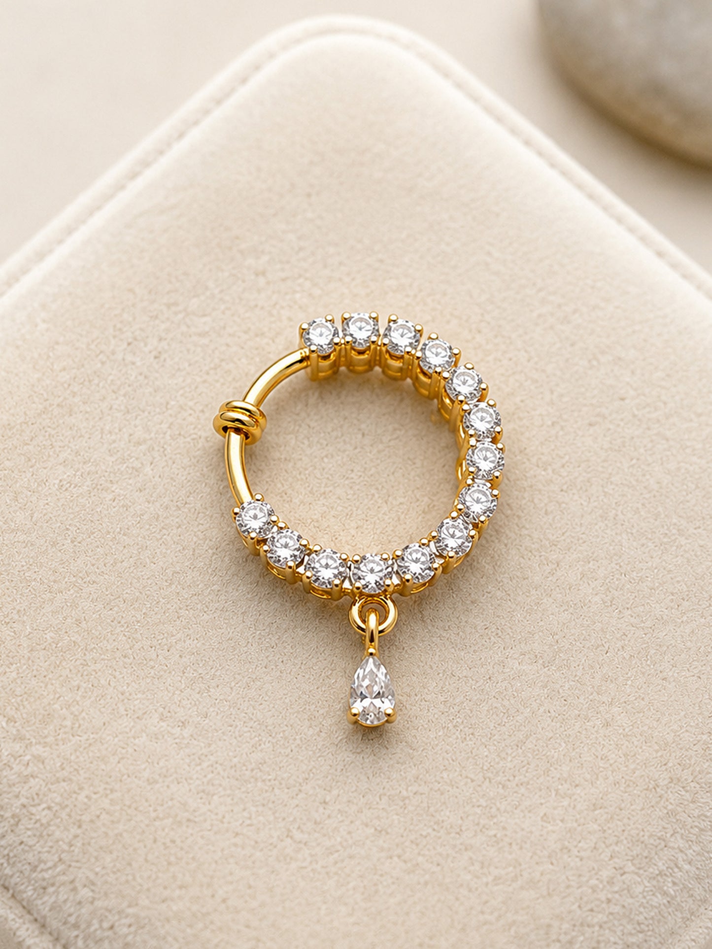 Gold Plated AD Small Nosering for Women