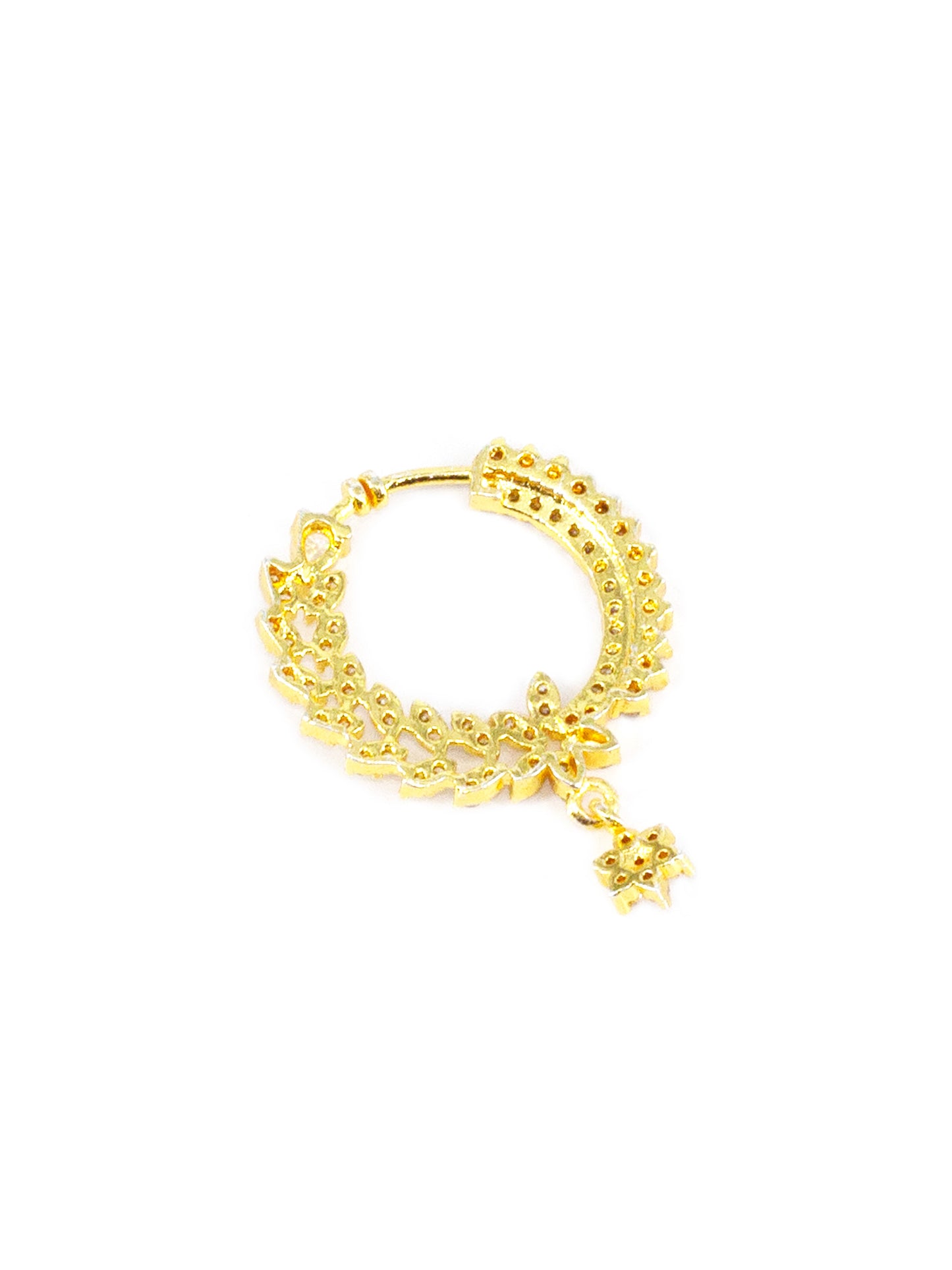 Gold Plated American Diamond Bridal Press On Nose Ring for Women