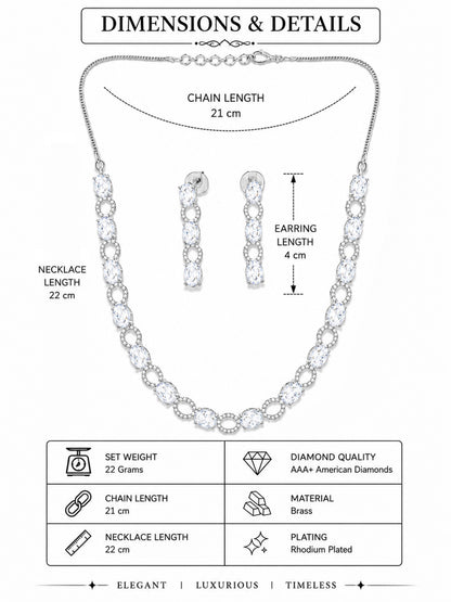 Silver Plated AD Choker Set for Women