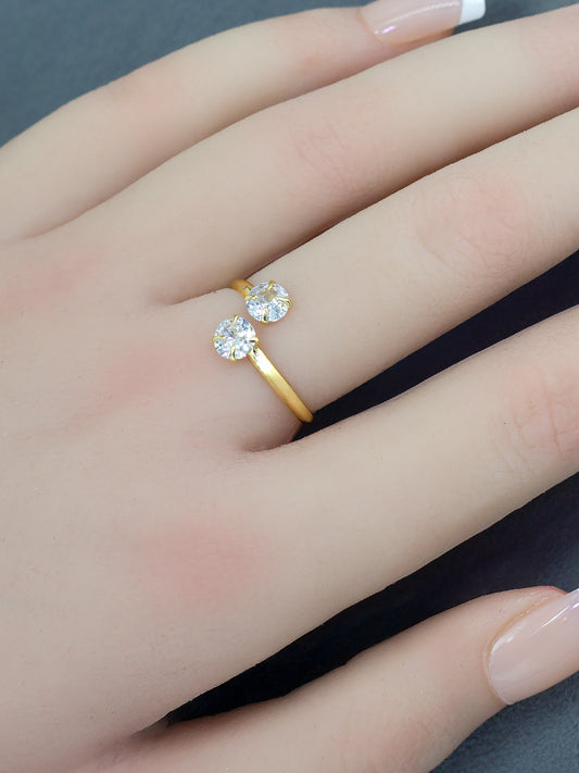 AD Minimal Adjustable Finger Ring | Gold Plated AD Ring