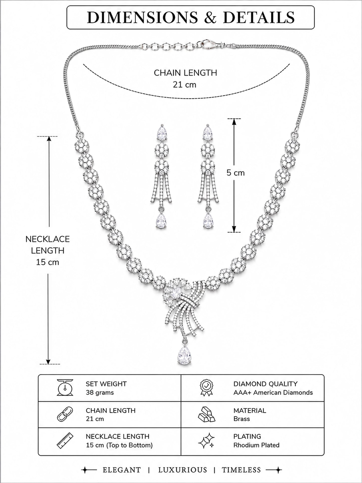 Silver Plated AD Jewellery Set for Women