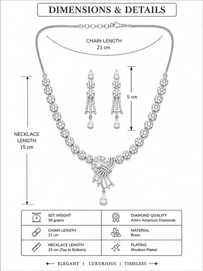 Silver Plated AD Jewellery Set for Women