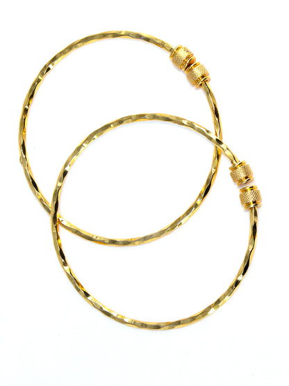 1 Gram Gold-Plated Copper Adjustable Bangles ( Set of 2)