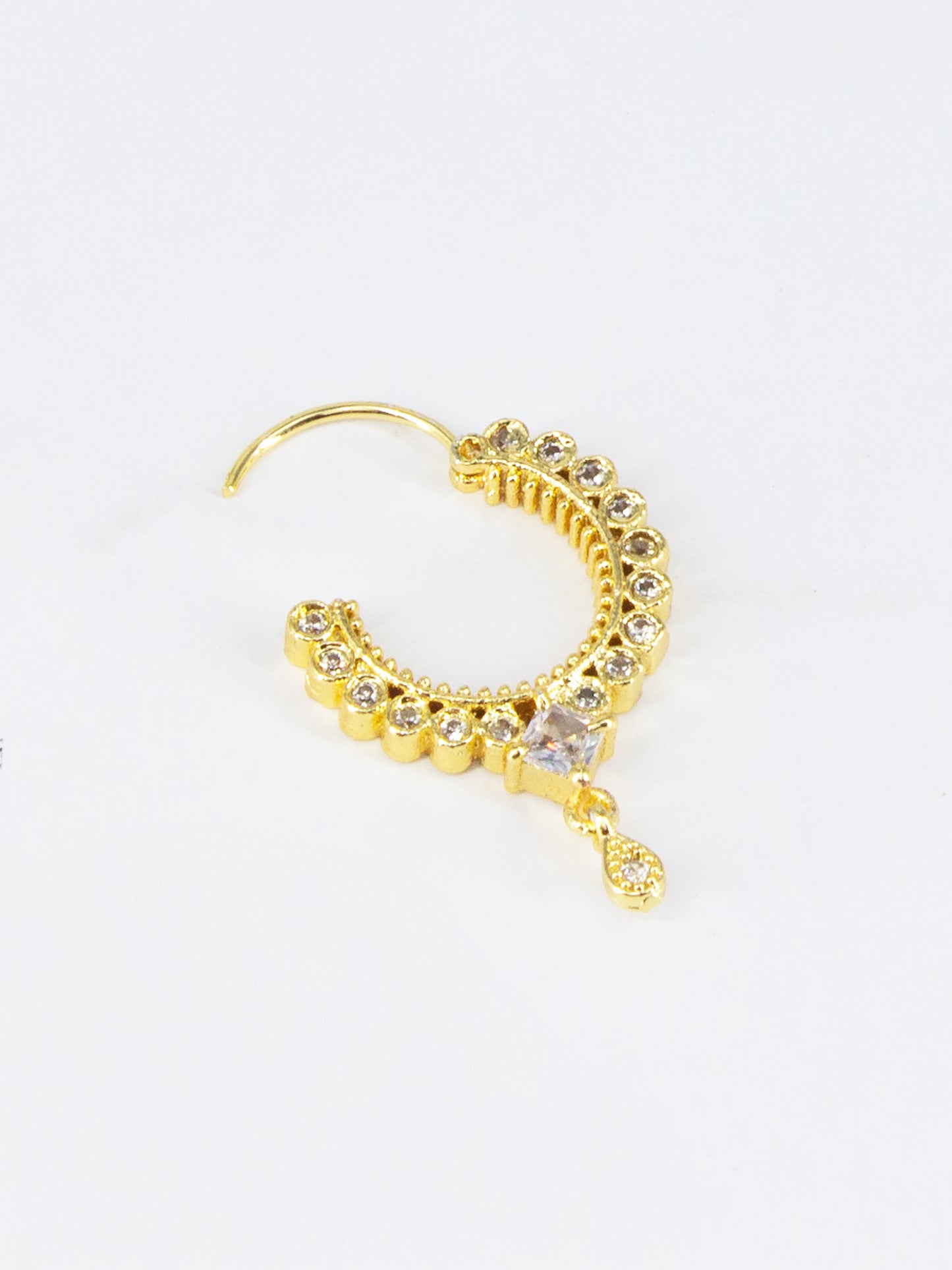 Gold Plated AD Maharashtrian Nose Ring for Women