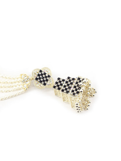 Gold Plated Jhumka with Pearl Chain for Women