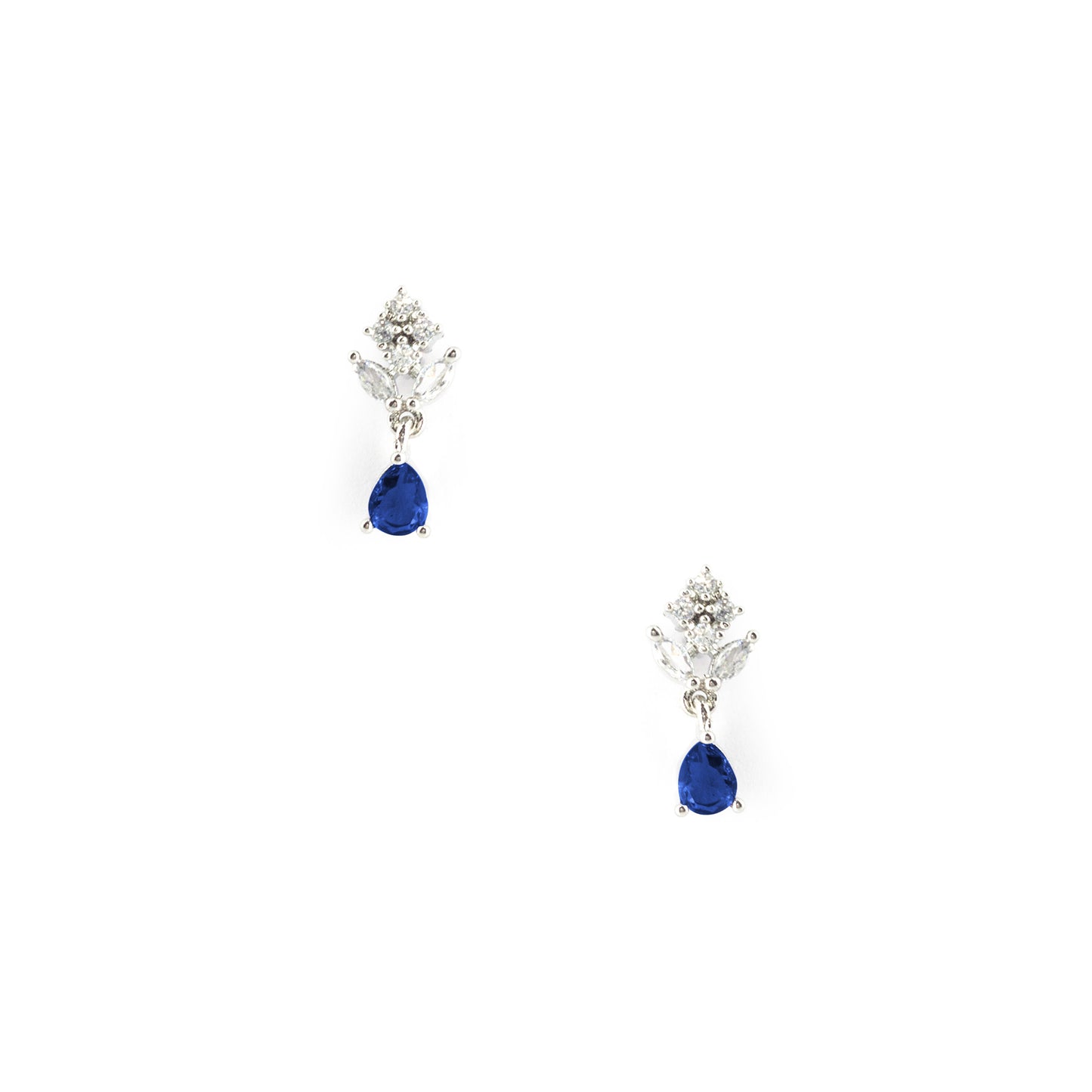 Silver Plated Blue Drop Earrings for Women