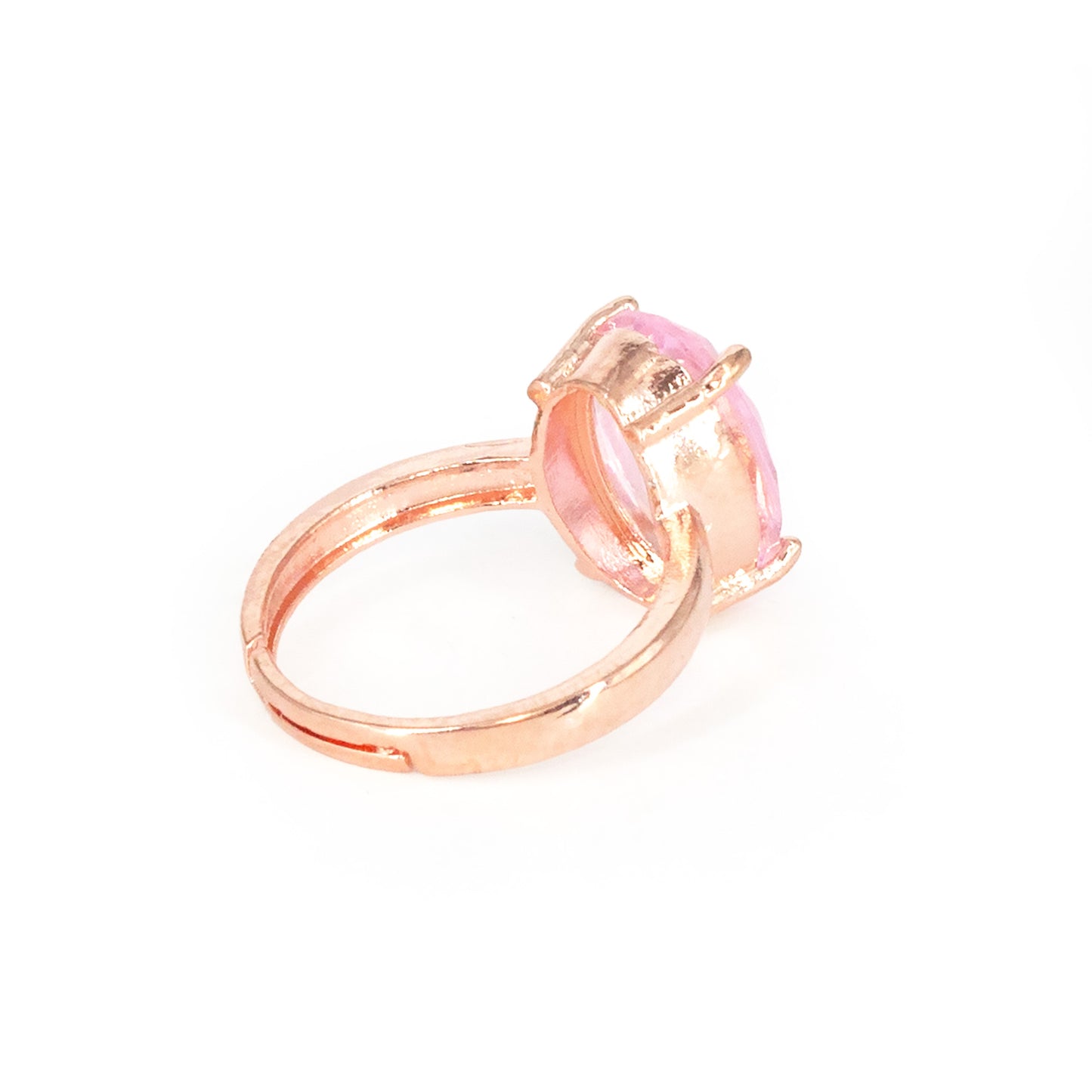 Rose Gold Plated Pink AD Finger Ring for Women