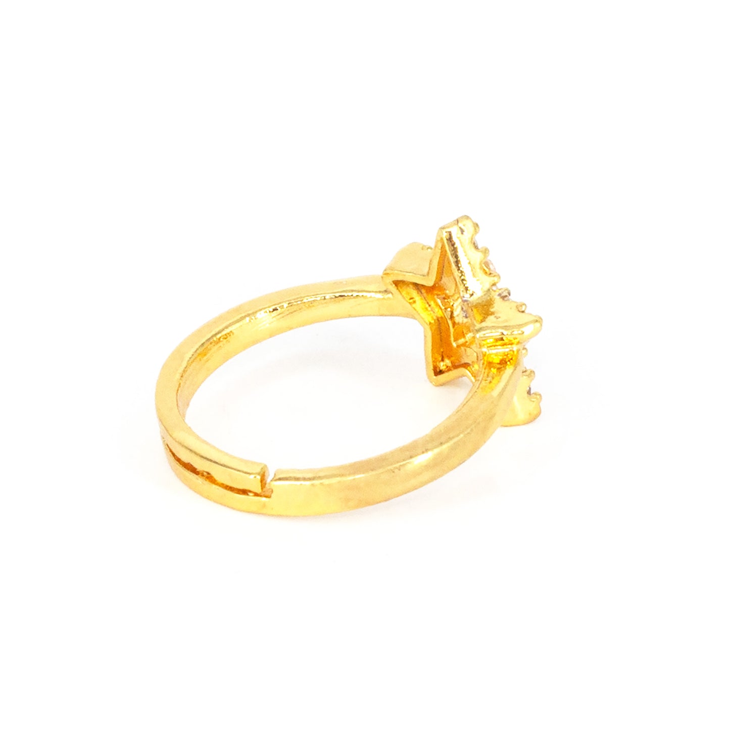Gold Plated AD Star Finger Ring for Women