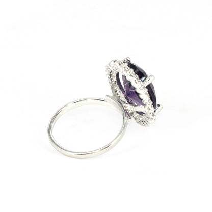Silver Plated Purple AD Finger Ring for Women