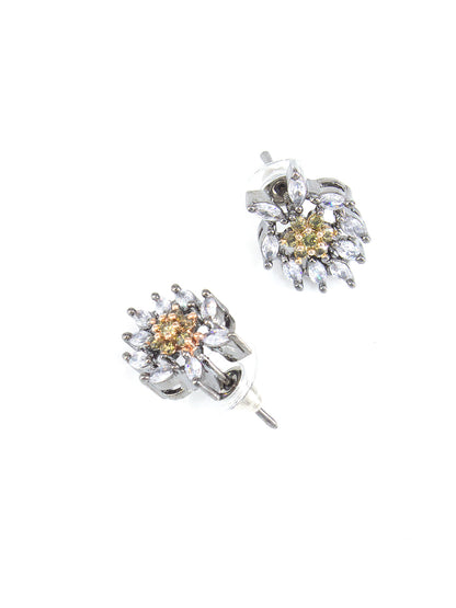 American Diamond Studded Floral Shaped Studs for Women and Girls