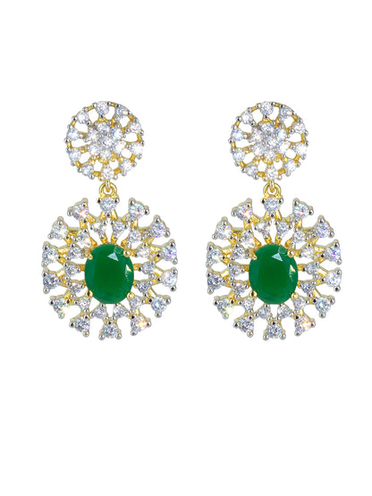Statement Ruby & Emerald Traditional American Diamond Jewellery Set