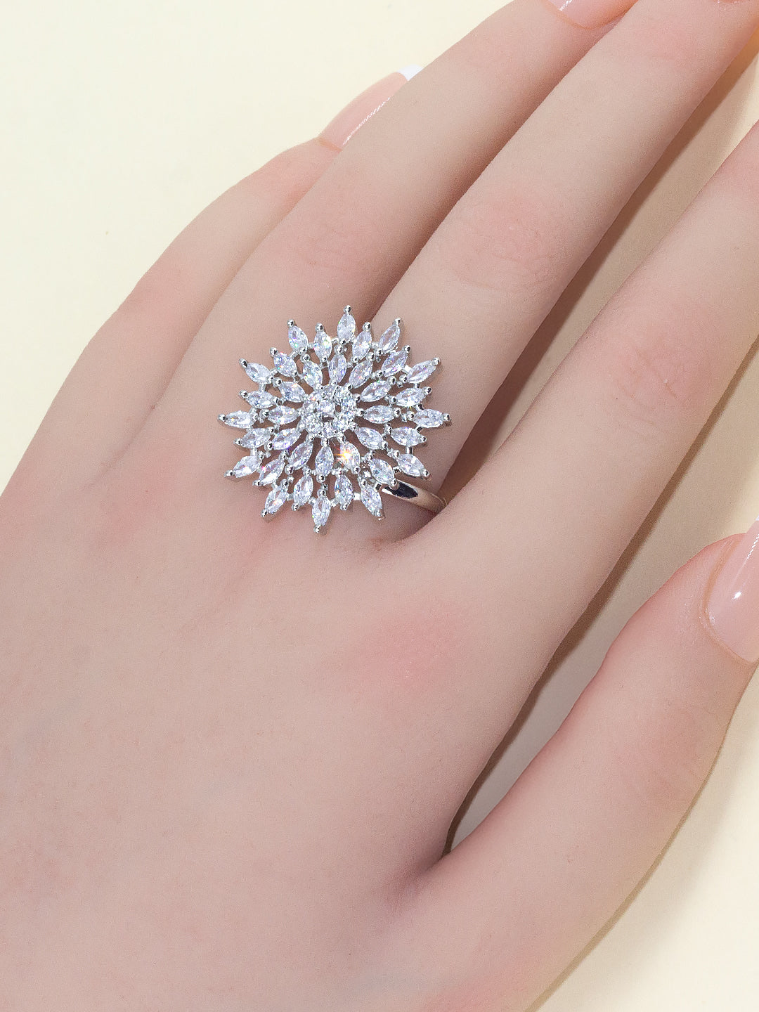 Floral Statement Adjustable Ring