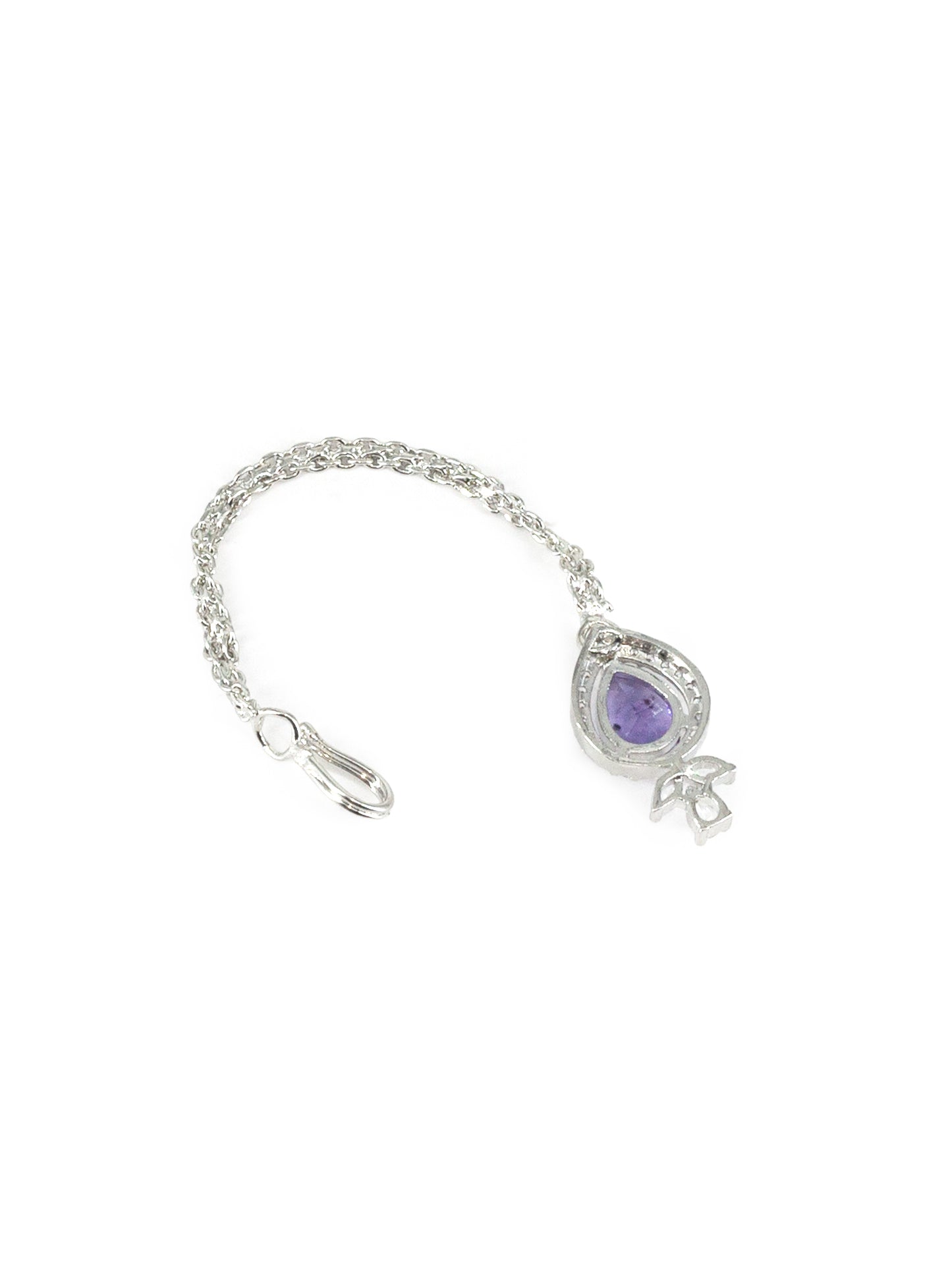 Rhodium Plated Purple American Diamond Maang Tikka for Women