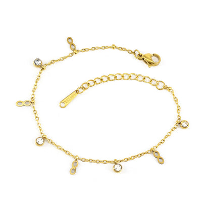 Gold Plated AD Chain Bracelet for Women