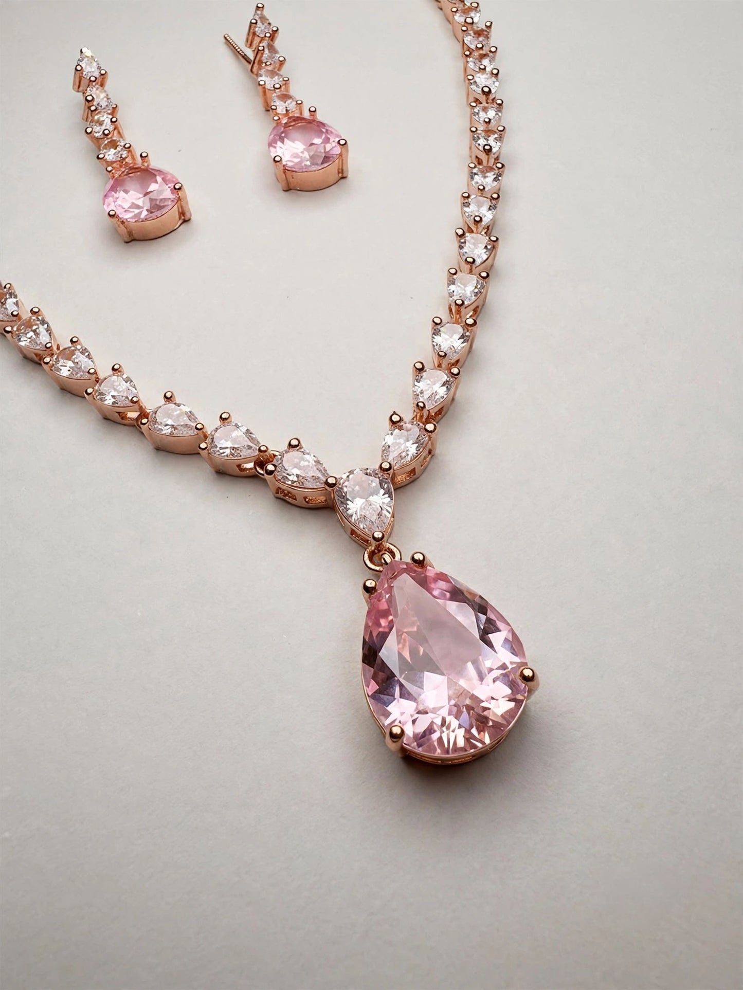 Rose Gold Plated AD Jewellery Set for Women