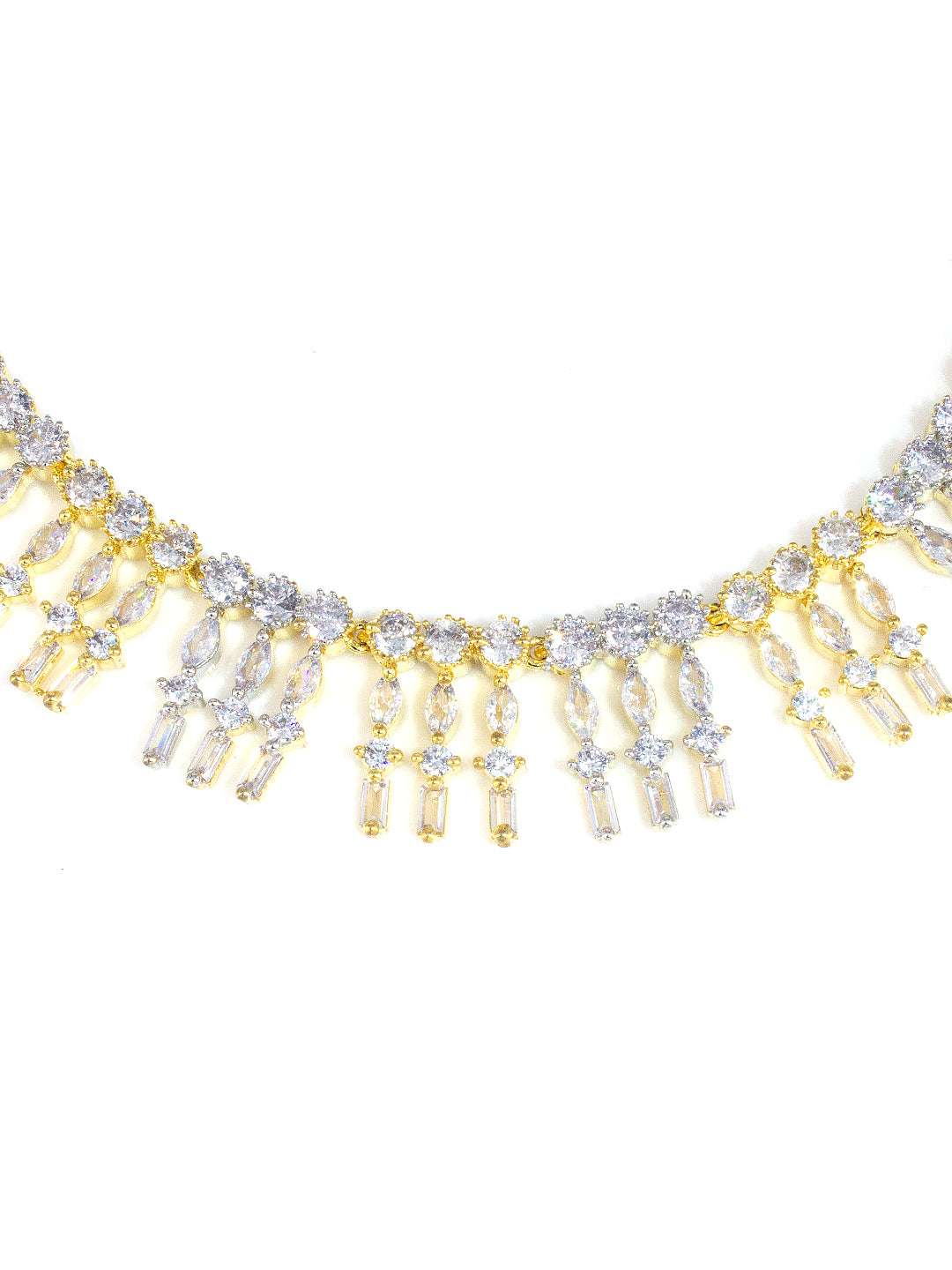 Gold Plated AD Cocktail Jewellery Set For Women
