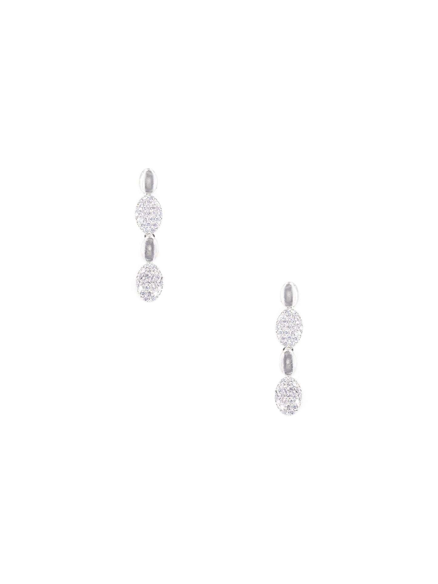 Silver Plated White American Diamond Minimal Choker Set for Women