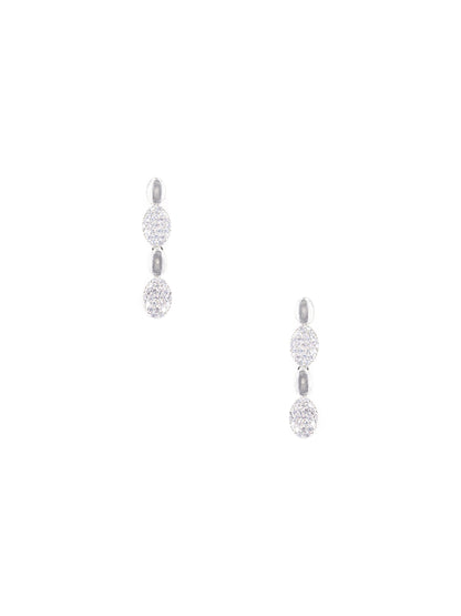 Silver Plated White American Diamond Minimal Choker Set for Women
