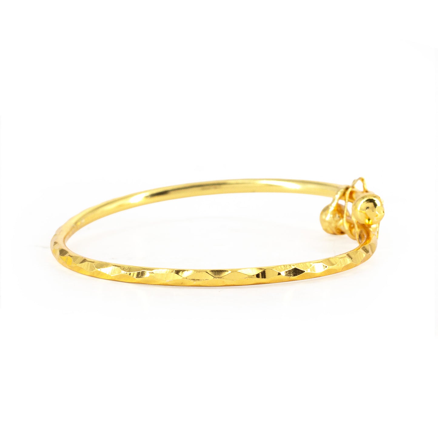 Gold Plated Floral Temple Bangle Bracelet for Women