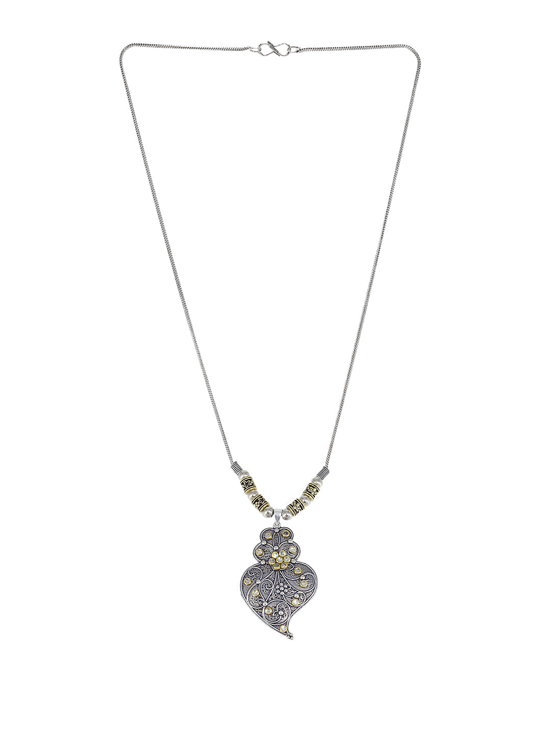 Oxidized Heart Chain Necklace