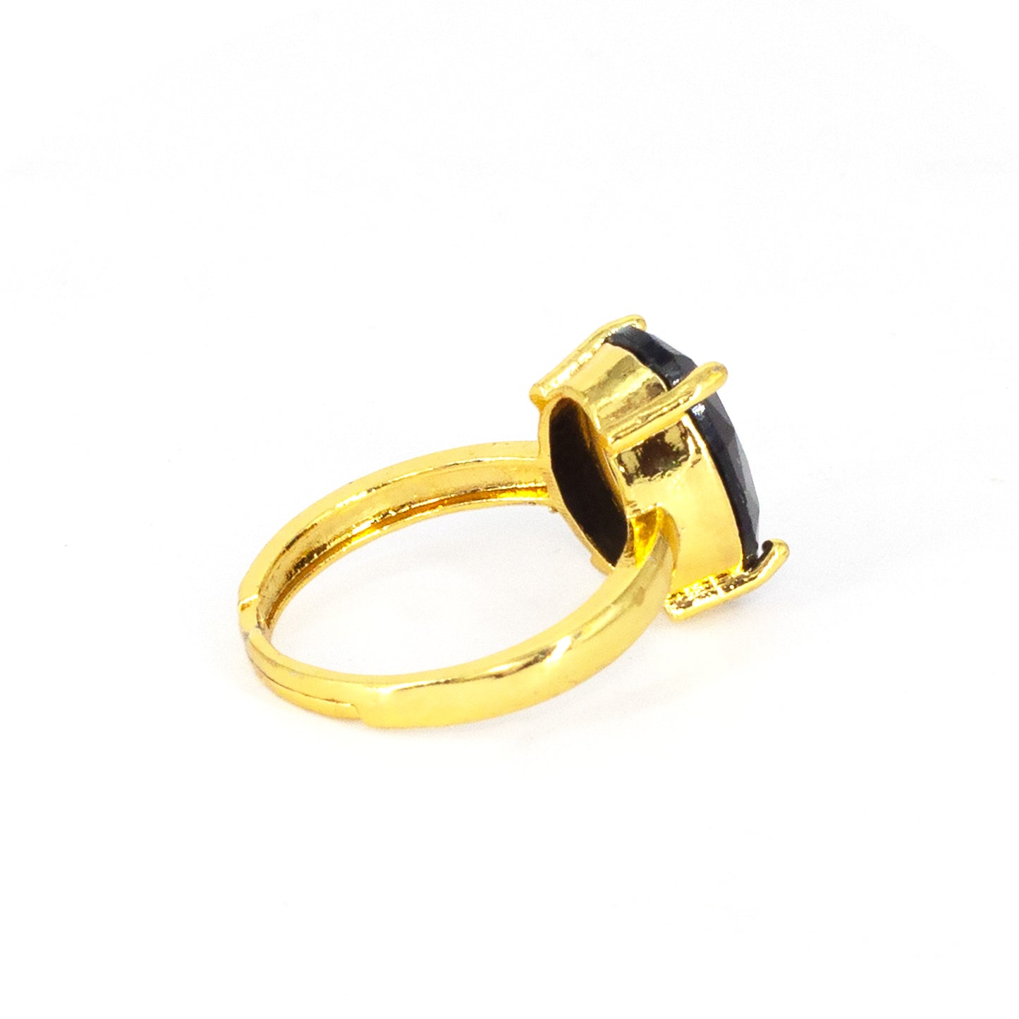 Gold Plated Black AD Finger Ring for Women