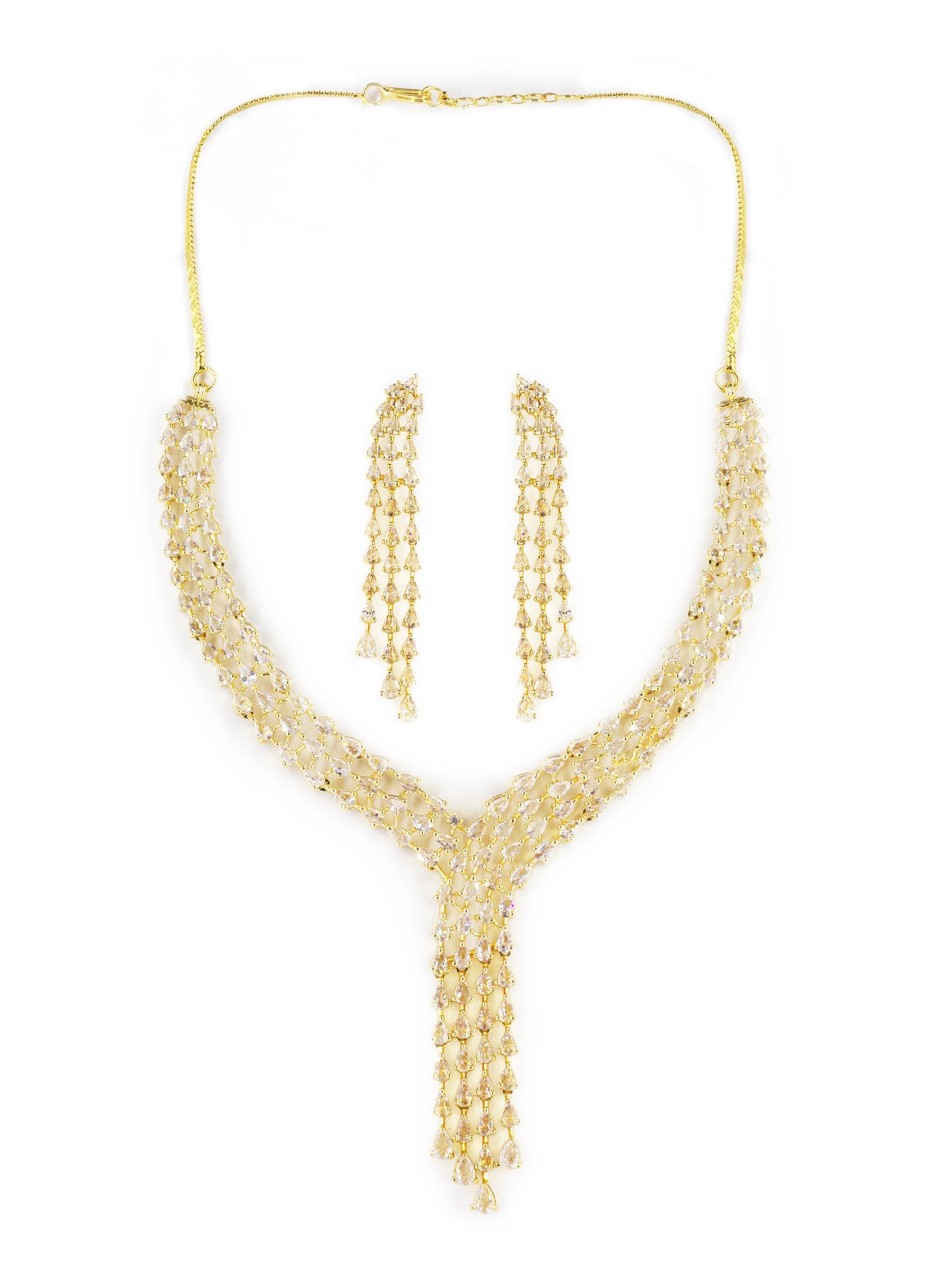 Gold Plated AD Studded Designer Jewellery Set for Women