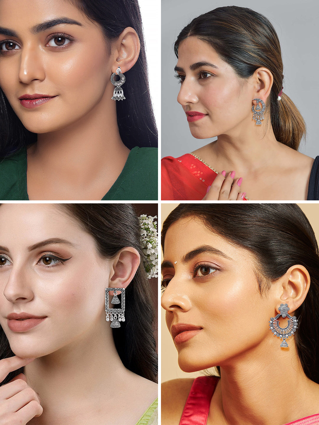 Pack of Eight Jhumki & Drop Earrings
