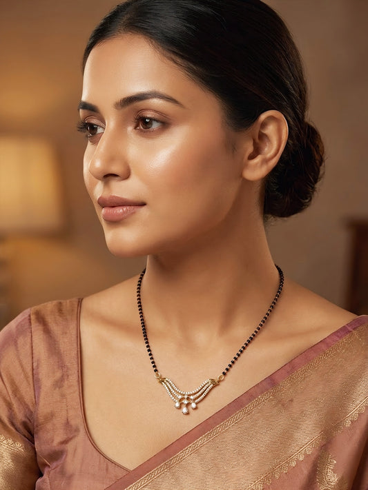 Gold Plated AD Studded Mangalsutra for Women