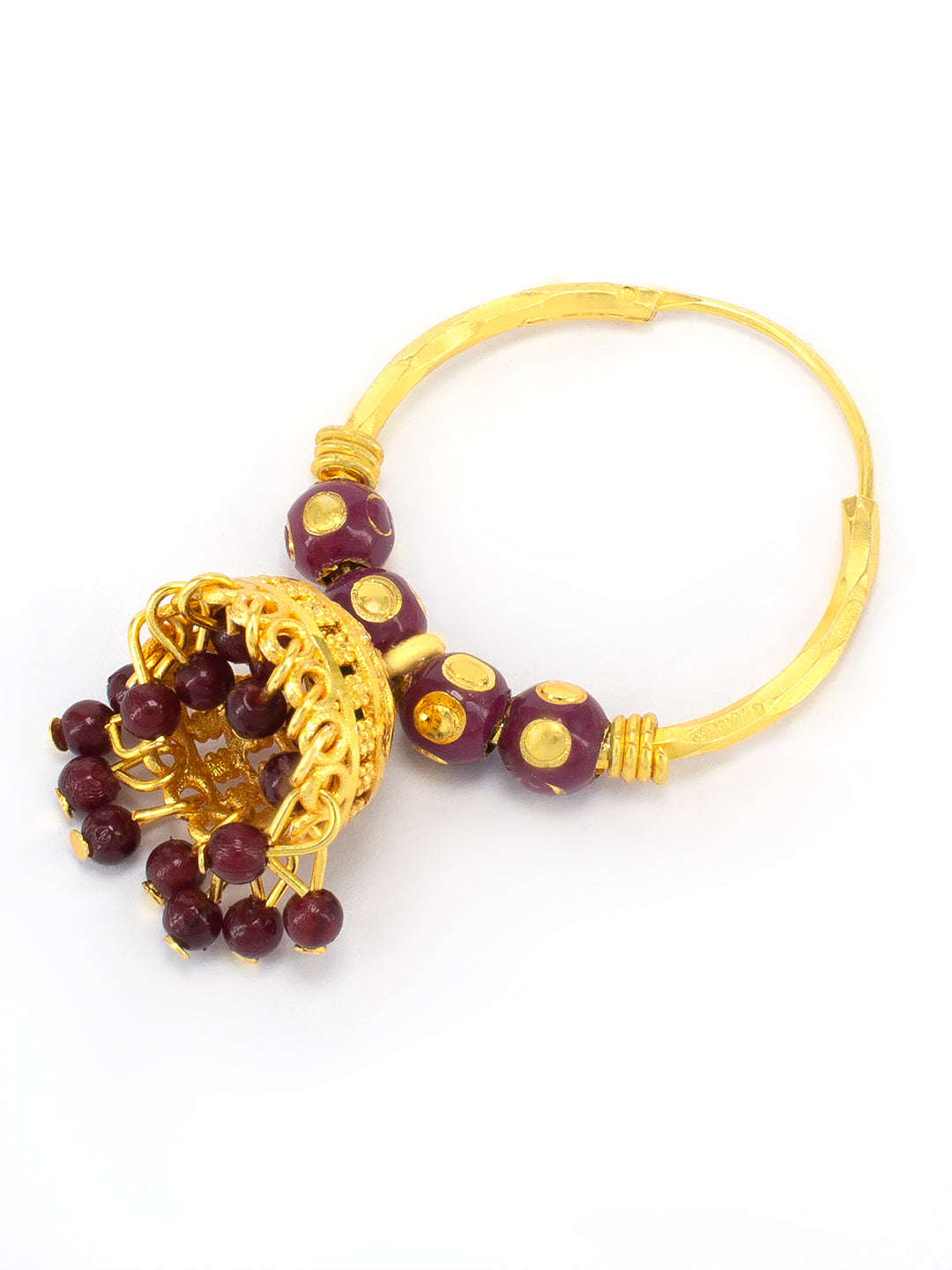 Circular Beaded Hoop Jhumka Earrings