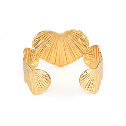 Gold Plated Designer Heart Cuff Bracelet for Women