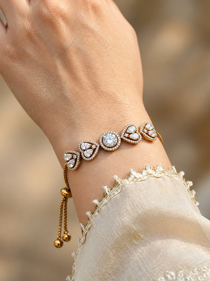 Antique Gold Plated AD Bracelet for Women
