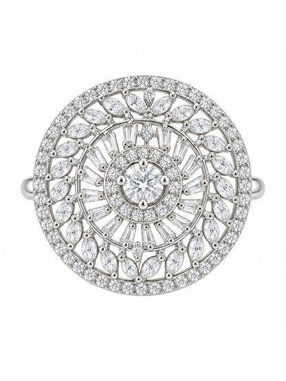 Silver Plated AD Finger Ring for Women