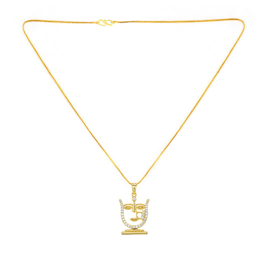 Gold Plated AD Pendant for Women
